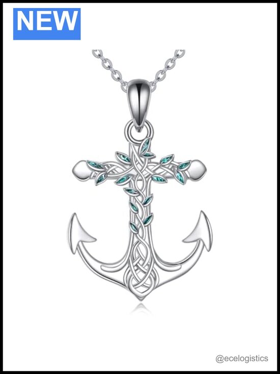 Jewelry - Sterling Silver Anchor Necklace Nautical Sailor Pendant Necklace for Women